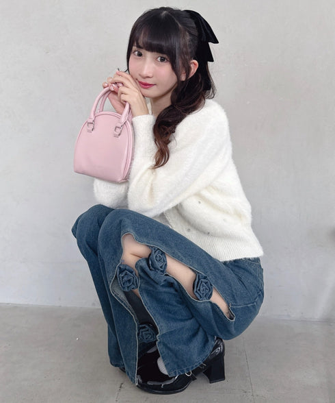 ローズモチーフデニムパンツ | LO2256051 | ブルー