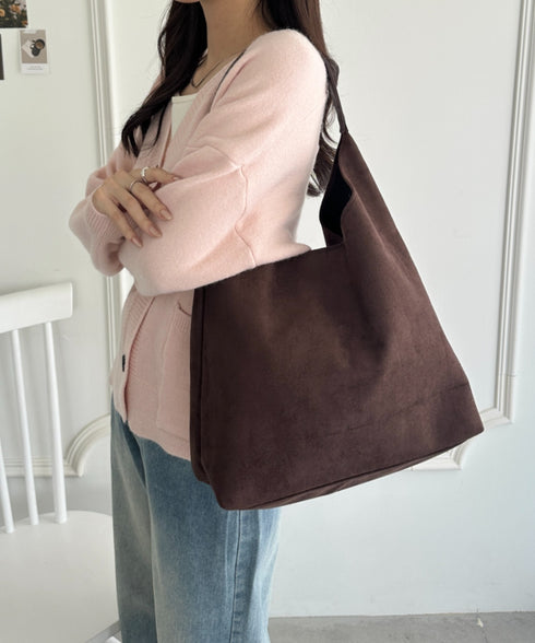 ポーチ付き スウェード風ワンハンドルバッグ | WR1253047 | ダークブラウン