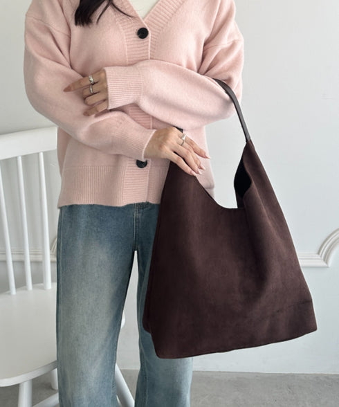 ポーチ付き スウェード風ワンハンドルバッグ | WR1253047 | ダークブラウン