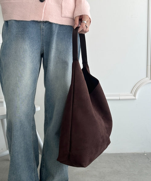 ポーチ付き スウェード風ワンハンドルバッグ | WR1253047 | ダークブラウン