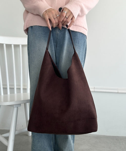 ポーチ付き スウェード風ワンハンドルバッグ | WR1253047 | ダークブラウン