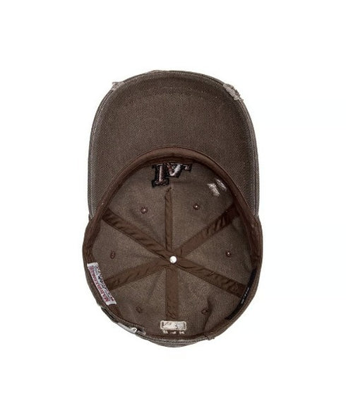 MLB KOREA(エムエルビーコリア)/ヴィンテージ ダメージ エンボス加工 ベースボール キャップ 帽子/Vintage Embossed Damage Unstruck Ball Cap | AT5253065 | ブラウン