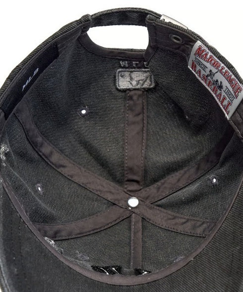 MLB KOREA(エムエルビーコリア)/ヴィンテージ ダメージ エンボス加工 ベースボール キャップ 帽子/Vintage Embossed Damage Unstruck Ball Cap | AT5253065 | ブラック