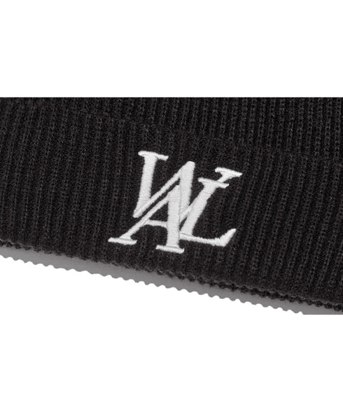 WOOALONG(ウアロン)/ワンポイント ロゴ刺繍 ビーニー ニット帽/Big logo beanie | AT5253064 | ブラック