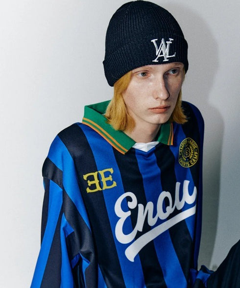 WOOALONG(ウアロン)/ワンポイント ロゴ刺繍 ビーニー ニット帽/Big logo beanie | AT5253064 | ブラック