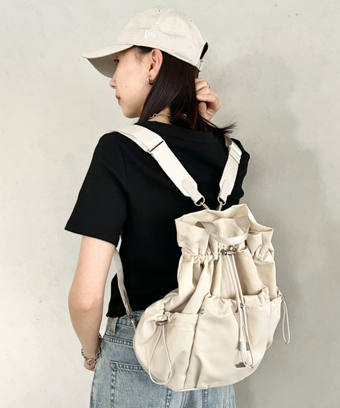 THE NORTH FACE(ザ・ノースフェイス)/3WAY 巾着型 ショルダー ボディバッグ リュック バックパック/BONNEY PACK M | IM1253066 | クリーム