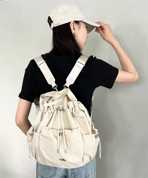 THE NORTH FACE(ザ・ノースフェイス)/3WAY 巾着型 ショルダー ボディバッグ リュック バックパック/BONNEY PACK M | IM1253066 | クリーム