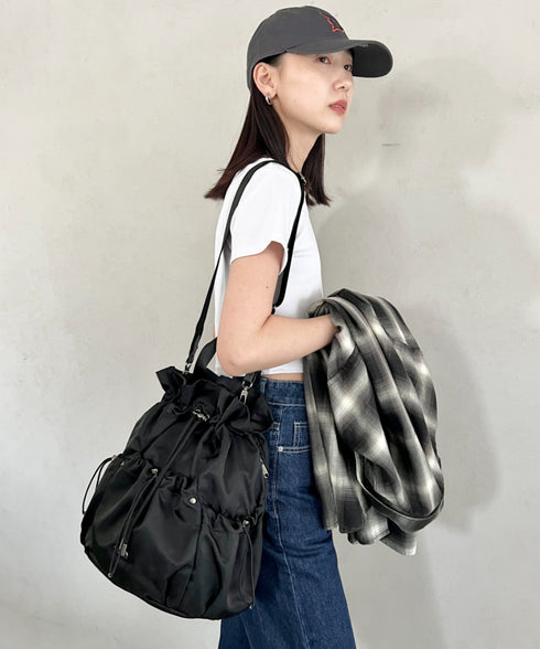 THE NORTH FACE(ザ・ノースフェイス)/3WAY 巾着型 ショルダー ボディバッグ リュック バックパック/BONNEY PACK M | IM1253066 | ブラック