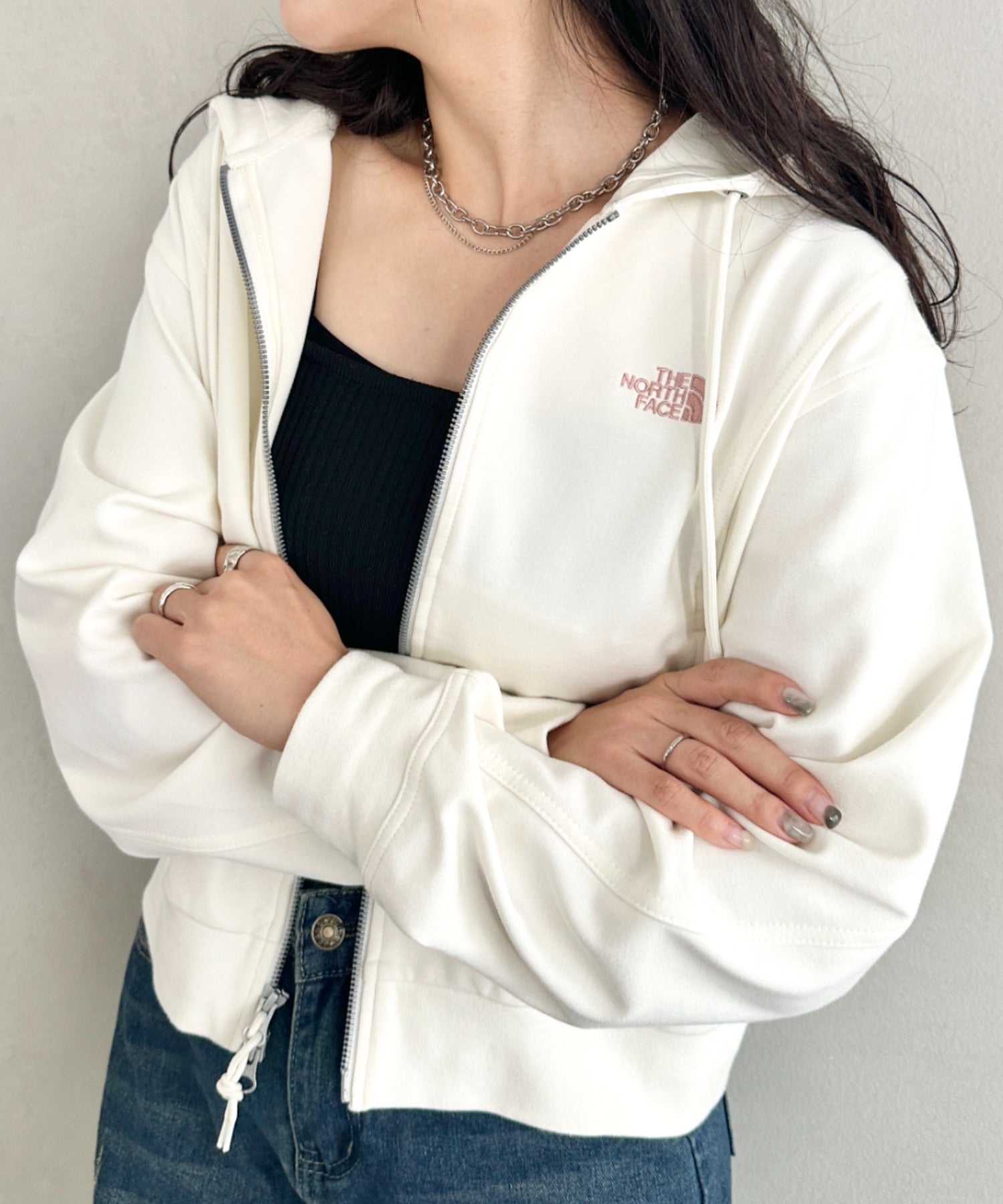ノースフェイス　ホワイトレーベル　レディース　ショート丈　ジップアップ　パーカー セール】【韓国限定・日本未入荷】 THE NORTH FACE W'S DYEING