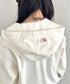 THE NORTH FACE(ザ・ノースフェイス)/ワンポイント ロゴ刺繍 ダブルジップパーカー フーディ ショート丈/W'S VELUNA HOOD ZIP UP | IM2253068 | クリーム