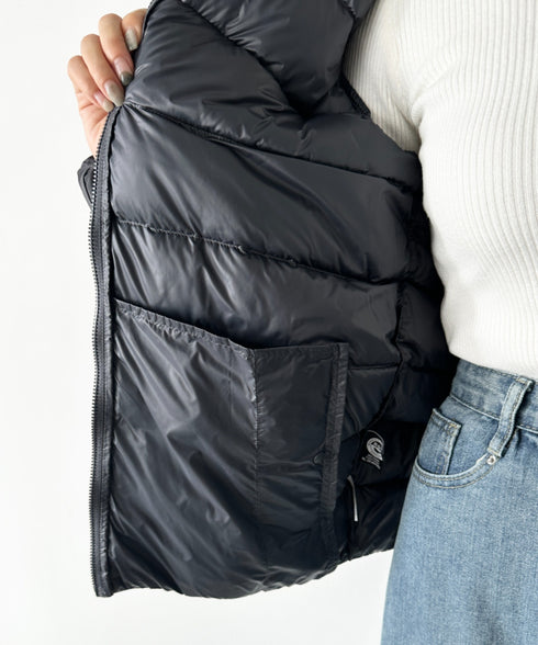 THE NORTH FACE(ザ・ノースフェイス)/軽量 ワンポイントロゴ ノーカラー ブルゾン ダウンジャケット/M'S POPLAR DOWN JACKET (RDS) | IM2253069 | チャコールグレー
