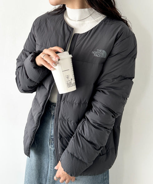 THE NORTH FACE(ザ・ノースフェイス)/軽量 ワンポイントロゴ ノーカラー ブルゾン ダウンジャケット/M'S POPLAR DOWN JACKET (RDS) | IM2253069 | チャコールグレー