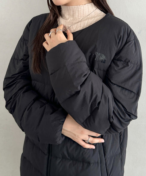 THE NORTH FACE(ザ・ノースフェイス)/軽量 ワンポイントロゴ ノーカラー ブルゾン ダウンジャケット/M'S POPLAR DOWN JACKET (RDS) | IM2253069 | ブラック