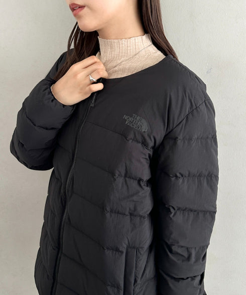 THE NORTH FACE(ザ・ノースフェイス)/軽量 ワンポイントロゴ ノーカラー ブルゾン ダウンジャケット/M'S POPLAR DOWN JACKET (RDS) | IM2253069 | ブラック