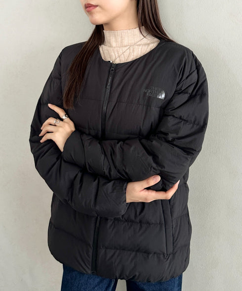 THE NORTH FACE(ザ・ノースフェイス)/軽量 ワンポイントロゴ ノーカラー ブルゾン ダウンジャケット/M'S POPLAR DOWN JACKET (RDS) | IM2253069 | ブラック
