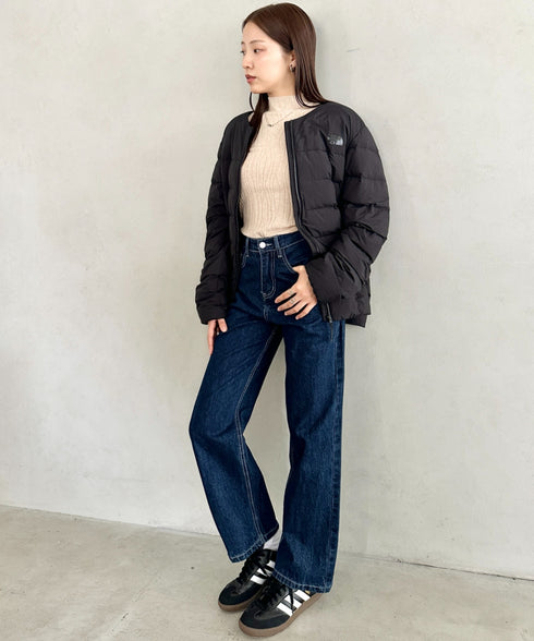 THE NORTH FACE(ザ・ノースフェイス)/軽量 ワンポイントロゴ ノーカラー ブルゾン ダウンジャケット/M'S POPLAR DOWN JACKET (RDS) | IM2253069 | ブラック