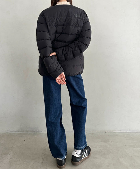 THE NORTH FACE(ザ・ノースフェイス)/軽量 ワンポイントロゴ ノーカラー ブルゾン ダウンジャケット/M'S POPLAR DOWN JACKET (RDS) | IM2253069 | ブラック