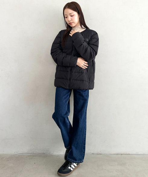 THE NORTH FACE(ザ・ノースフェイス)/軽量 ワンポイントロゴ ノーカラー ブルゾン ダウンジャケット/M'S POPLAR DOWN JACKET (RDS) | IM2253069 | ブラック