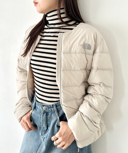 THE NORTH FACE(ザ・ノースフェイス)/軽量 ワンポイントロゴ ノーカラー ブルゾン ダウンジャケット/M'S POPLAR DOWN JACKET (RDS) | IM2253069 | ホワイト