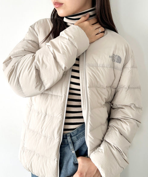 THE NORTH FACE(ザ・ノースフェイス)/軽量 ワンポイントロゴ ノーカラー ブルゾン ダウンジャケット/M'S POPLAR DOWN JACKET (RDS) | IM2253069 | ホワイト
