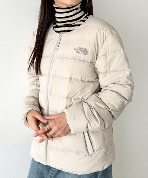THE NORTH FACE(ザ・ノースフェイス)/軽量 ワンポイントロゴ ノーカラー ブルゾン ダウンジャケット/M'S POPLAR DOWN JACKET (RDS) | IM2253069 | ホワイト