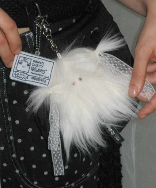 FANCY CLUB(ファンシークラブ)/[FANCY X DUSTY] ANGEL DUSTY KEYRING/NEONMOON コラボ エンジェル デビル キーリング チャーム キーホルダー | AT6253070 | ホワイト