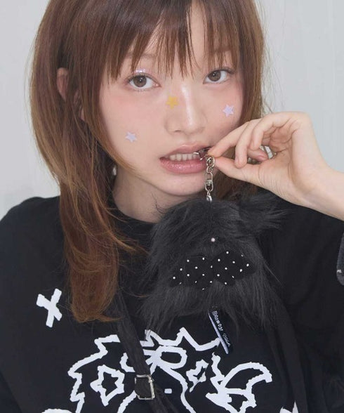 FANCY CLUB(ファンシークラブ)/[FANCY X DUSTY] ANGEL DUSTY KEYRING/NEONMOON コラボ エンジェル デビル キーリング チャーム キーホルダー | AT6253070 | ブラック