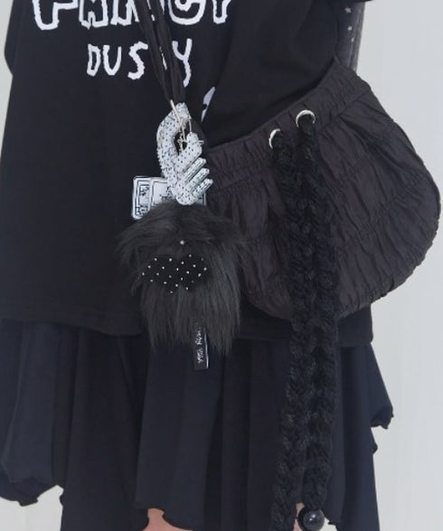 FANCY CLUB(ファンシークラブ)/[FANCY X DUSTY] ANGEL DUSTY KEYRING/NEONMOON コラボ エンジェル デビル キーリング チャーム キーホルダー | AT6253070 | ブラック