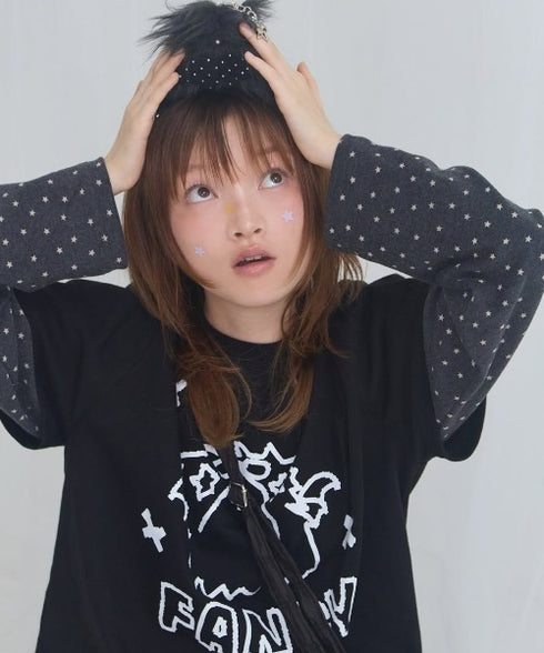 FANCY CLUB(ファンシークラブ)/[FANCY X DUSTY] ANGEL DUSTY KEYRING/NEONMOON コラボ エンジェル デビル キーリング チャーム キーホルダー | AT6253070 | ブラック