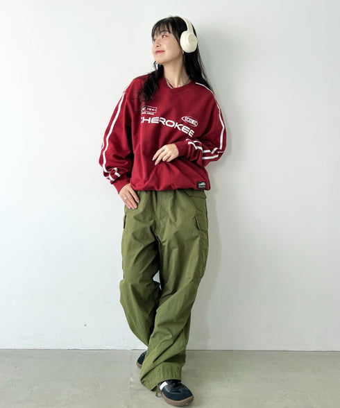 JEEP(ジープ)/サイドライン Vネック プルオーバー スウェット/CHEROKEE V-neck Sweatshirt | AT2253072 | バーガンディー