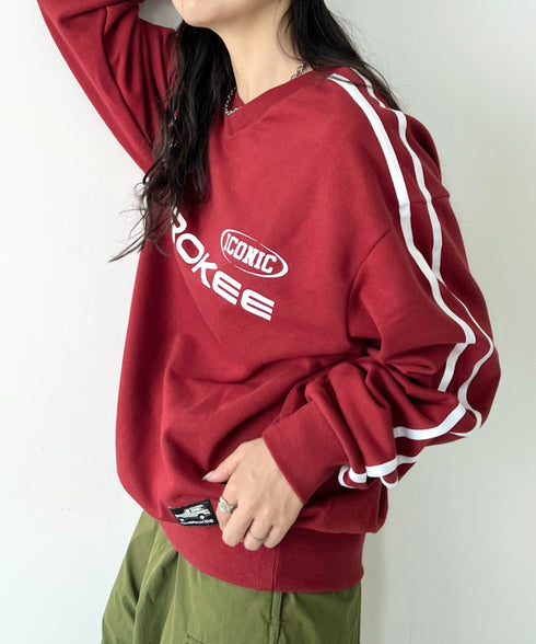 JEEP(ジープ)/サイドライン Vネック プルオーバー スウェット/CHEROKEE V-neck Sweatshirt | AT2253072 | バーガンディー