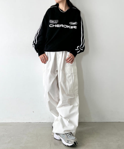 JEEP(ジープ)/サイドライン Vネック プルオーバー スウェット/CHEROKEE V-neck Sweatshirt | AT2253072 | ブラック