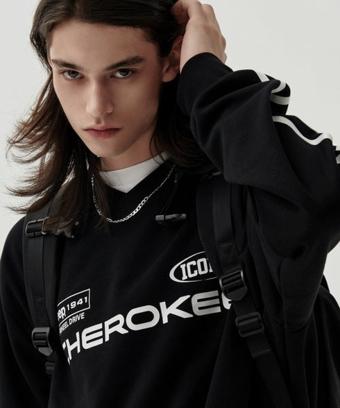 JEEP(ジープ)/サイドライン Vネック プルオーバー スウェット/CHEROKEE V-neck Sweatshirt | AT2253072 | ブラック