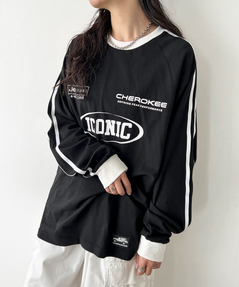 JEEP(ジープ)/サイドライン 配色 ロンT ロングスリーブTシャツ/CHEROKEE Long T-shirt | AT2253073 | ブラック