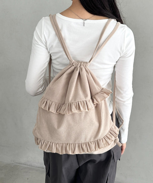 スエードライクフリルナップサック | CL1256032 | ベージュ