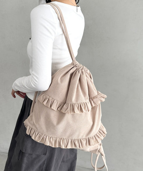 スエードライクフリルナップサック | CL1256032 | ベージュ