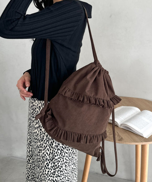 スエードライクフリルナップサック | CL1256032 | ブラウン