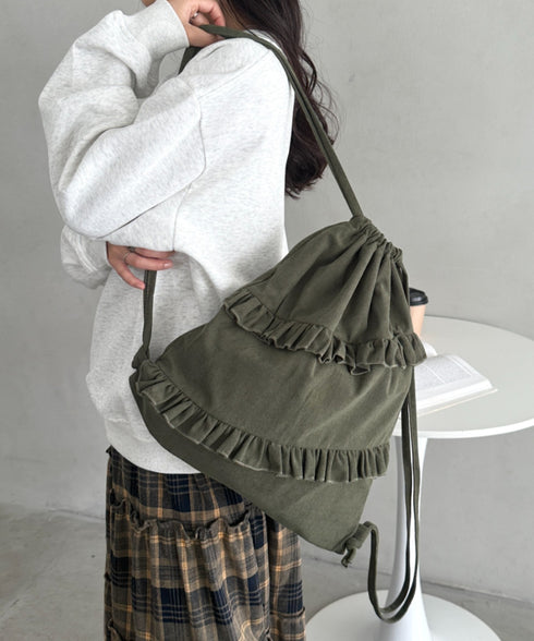 スエードライクフリルナップサック | CL1256032 | カーキ