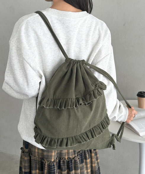 スエードライクフリルナップサック | CL1256032 | カーキ