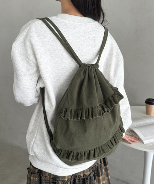 スエードライクフリルナップサック | CL1256032 | カーキ