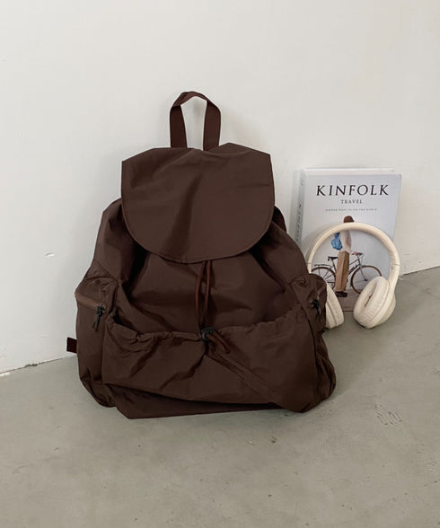 【大容量】ドロストナイロンバックパック/リュック | CL1256033 | ブラウン