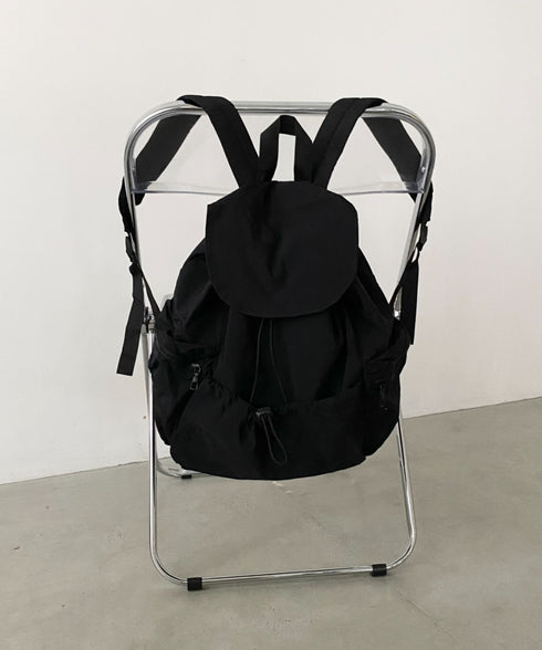 【大容量】ドロストナイロンバックパック/リュック | CL1256033 | ブラック