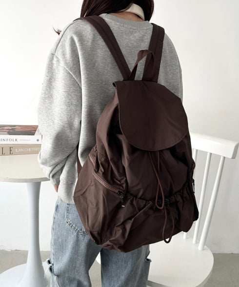 【大容量】ドロストナイロンバックパック/リュック | CL1256033 | ブラウン