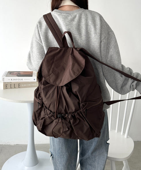 【大容量】ドロストナイロンバックパック/リュック | CL1256033 | ブラウン