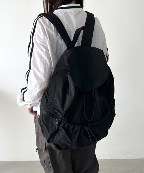 【大容量】ドロストナイロンバックパック/リュック | CL1256033 | ブラック