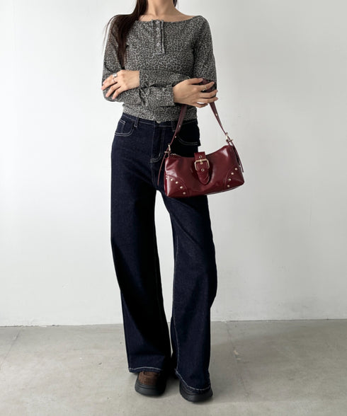 バックルベルトショルダーバッグ | BA1256036 | レッド