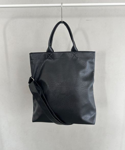 【A4収納可】通勤・通学 2WAY仕様PUトート ショルダーバッグ | MD1256017 | ブラック