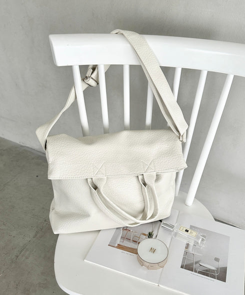 【A4収納可】通勤・通学 2WAY仕様PUトート ショルダーバッグ | MD1256017 | アイボリー