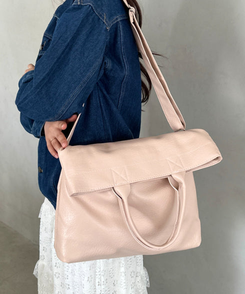 【A4収納可】通勤・通学 2WAY仕様PUトート ショルダーバッグ | MD1256017 | ピンク
