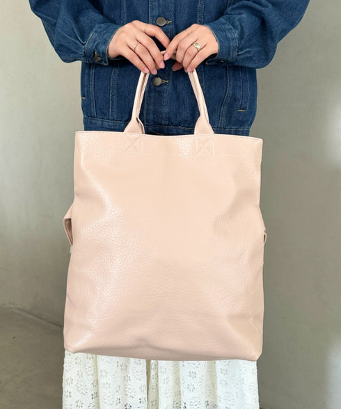 【A4収納可】通勤・通学 2WAY仕様PUトート ショルダーバッグ | MD1256017 | ピンク